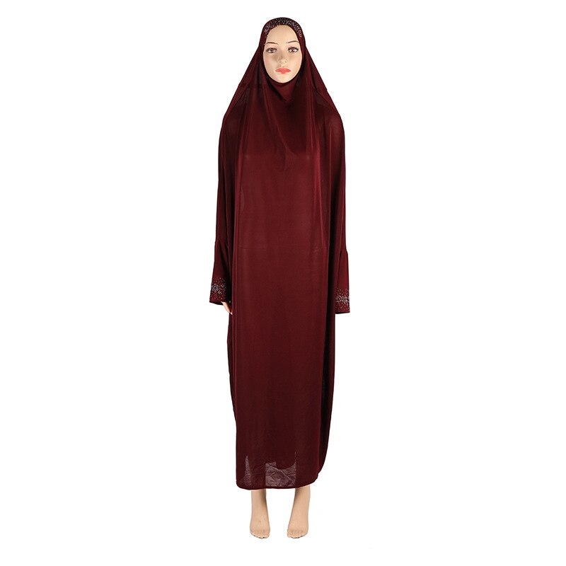 Khimar – jupe longue en strass, vêtements hijab de grande taille avec manches, gratuite