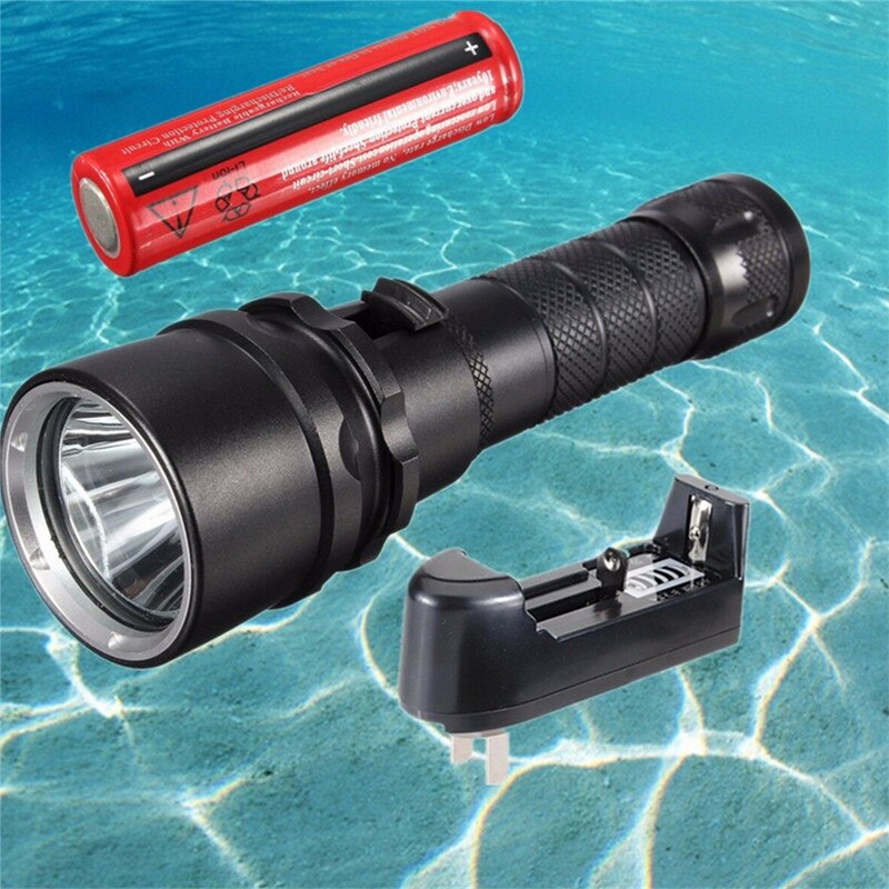 50000LM T6 L2 LED Zaklamp Duiken Onderwater 100M Scuba Fakkel Lamp Met Lader Voor Outdoor Camping Wandelen