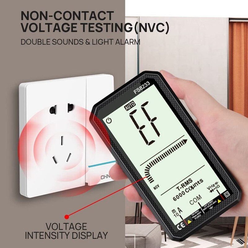 Digital Multimeter Automatic Ranging Voltmeter Full Screen 4.7 Inches TRMS 6000 Counting Multimeter Tester, Capacitance