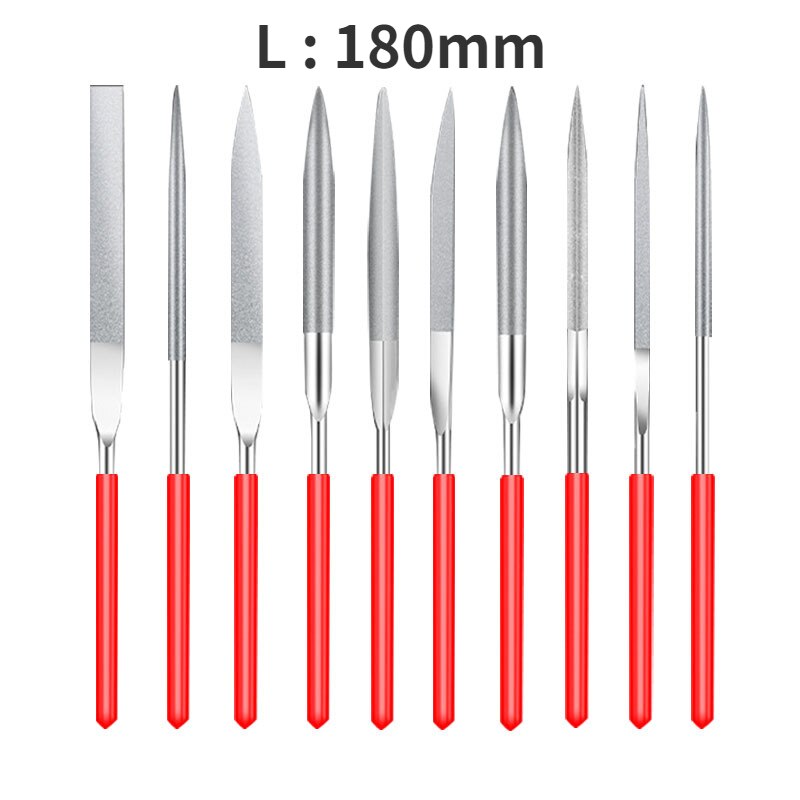 Papel de lija de precisión, herramienta de afilado, modelo de cuchillo, desbruñido, lijado de arcilla, 5 unids/set por juego, 10 unidades: 10pcs 180mm L