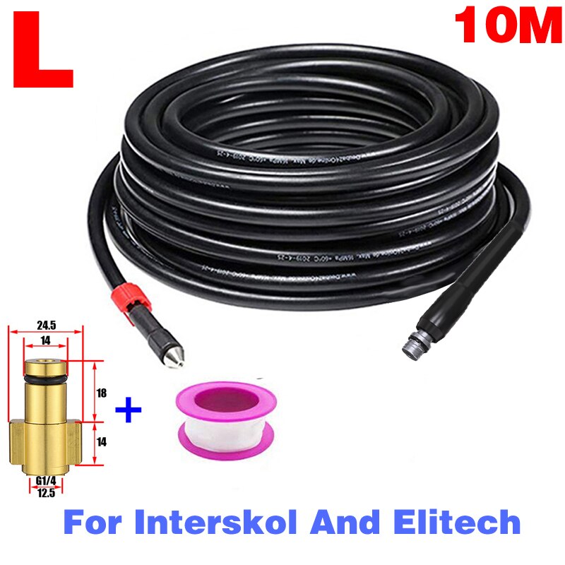 Tuyau de nettoyage de canalisations de furet de ROUE, tuyau d&#39;évacuation d&#39;eau pour Karcher Bosch Nilfisk Parkside, accessoires de lavage: L