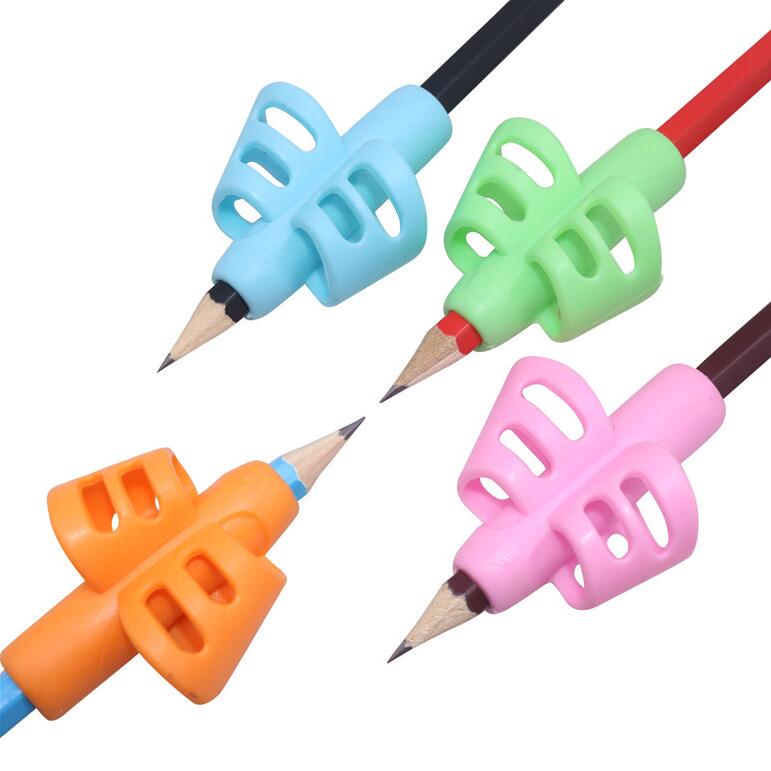 40 pcs Pen grip Handle Double Finger Silicone Pen Holder Student Writing Pen Correction Device Children Stationery