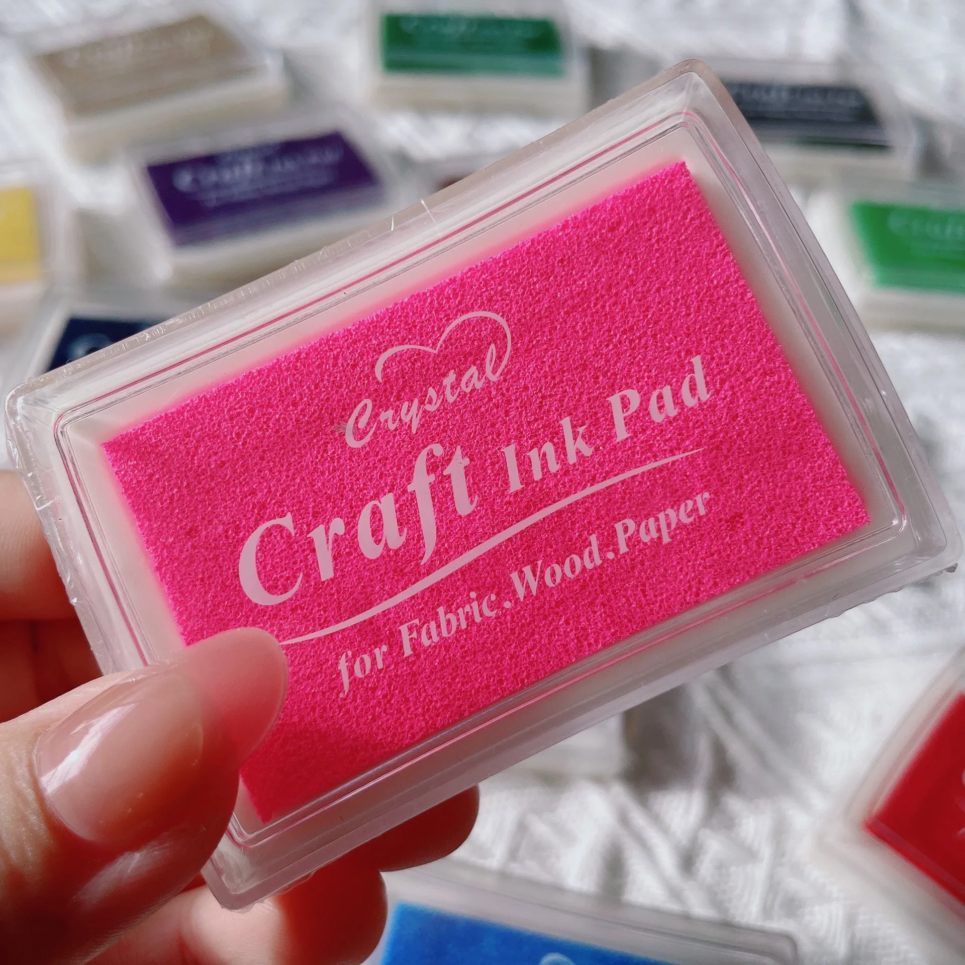 Ink Pad Ink Stamp Pad for DIY Craft Rubber Self Inking Roller Stamps Stationery Album for Scrapbooking Paper Decoration: goose yellow