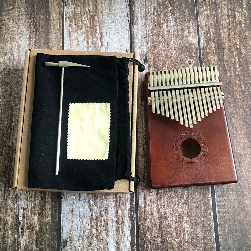 Kabel 17 Sleutel Kalimba Afrikaanse Solid Mahonie Duim Vinger Piano Sanza 17 sleutel Massief Houten Kalimba Mbira Duim kalimba