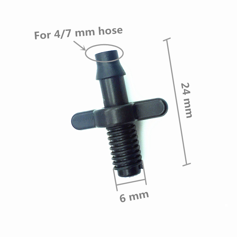 30Pcs 1/4 &quot;Prikkeldraad Connector 6Mm Buitendraad Tuin Micro Drip Irrigatie Conversie Koppelingen 4/7Mm slangkoppelingen Watering Joint