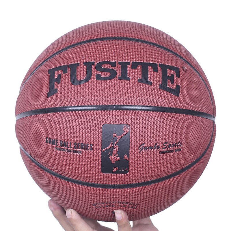 No. 6 Women Play Basketball Concrete Floor Training Basketball Match PU Basketball Indoor and Outdoor: Grain of red
