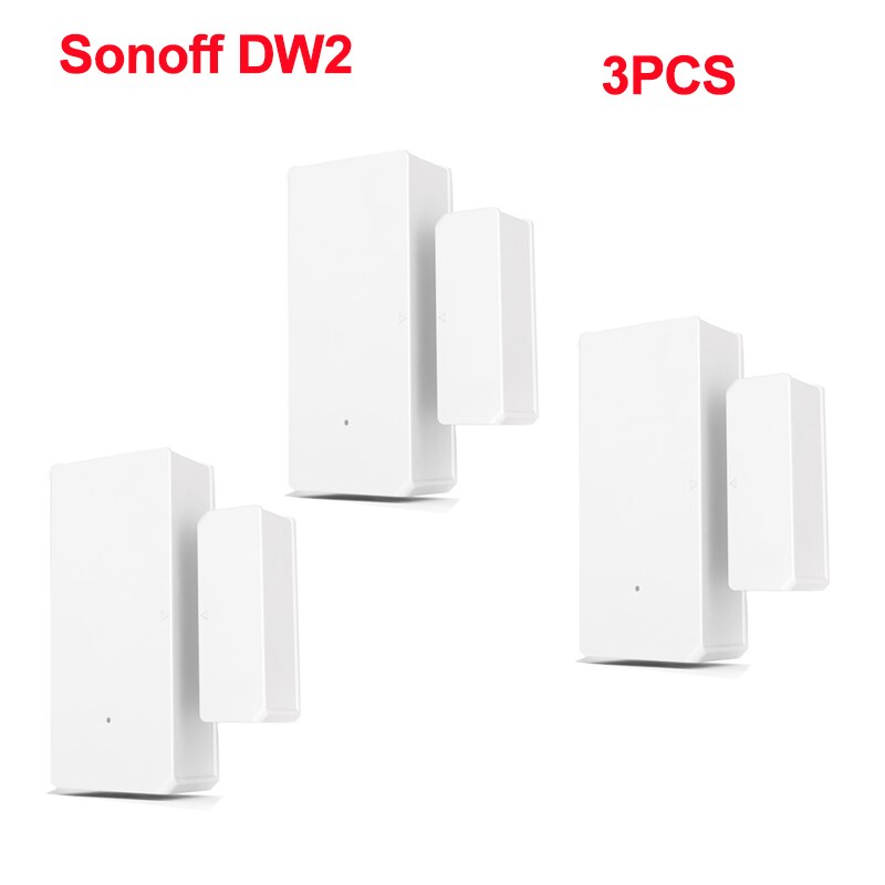 Sonoff-Sensor de ventana y puerta inalámbrico DW2, dispositivo de enlace con Control remoto inteligente para el hogar, sin Hub, a través de la aplicación Ewelink: Sonoff DW2 3PCS