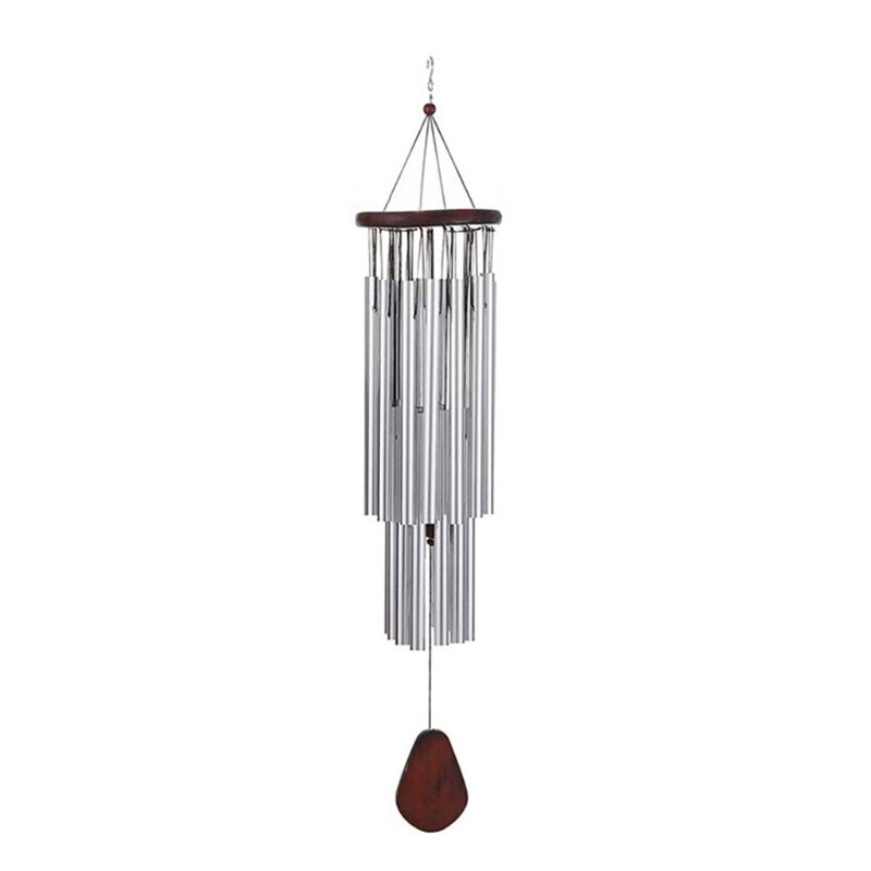 Campanas de viento grandes hechas a mano, 27 tubos, campanas de colibrí afinadas para exteriores, calmante melódico, decoración de tonos profundos