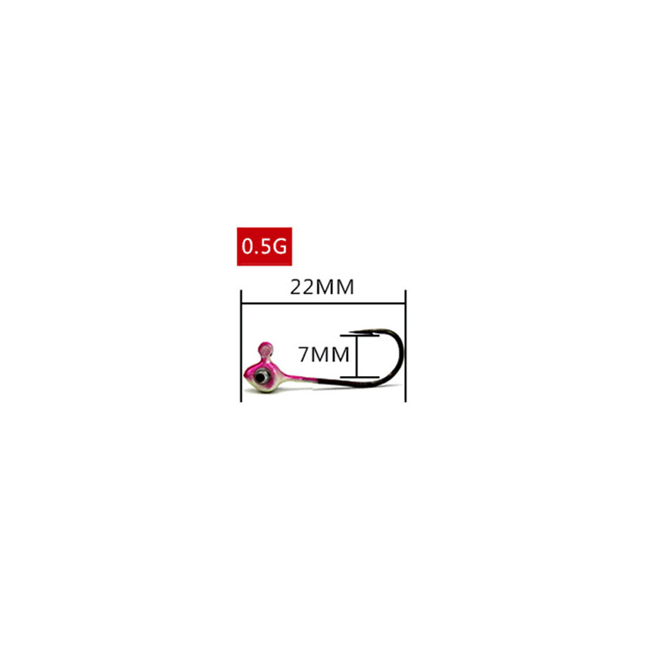 5PCS/Lot Mini Jig Fishhook Head Hook 0.5g/1g/2g/3g/4g/5g Simulation Bait Jigs Artificial Lure Match Worm Grub anzol para Pesca: 0.5g