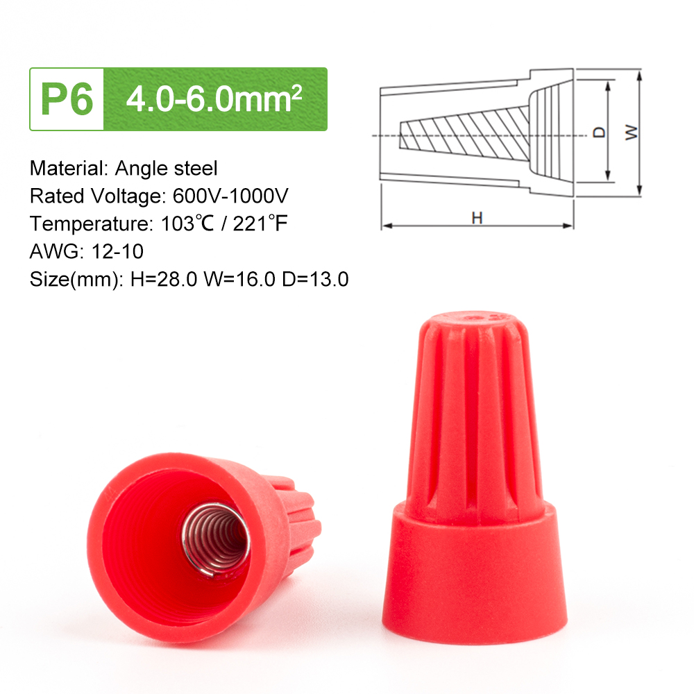 50PCS Colorful Electrical Insulated Crimp Twist Terminal Quick Wire Connector Nut Spring End Cap Connection: Ivory