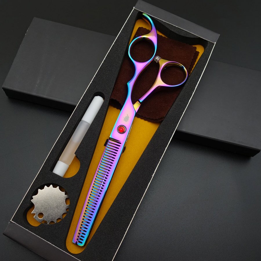 kowal CHU profesjonalne nożyczki robić włosów 7 cal przerzedzenie nożyce fryzjerskie 38 zęza pomocą 25% przerzedzenie oceń S037: MULTI