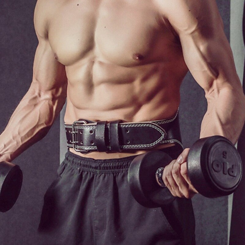 Mannen Vrouwen Gewichtheffen Riem Body Building Fitness Terug Ondersteuning Pu Lederen Power Krachttraining Riem