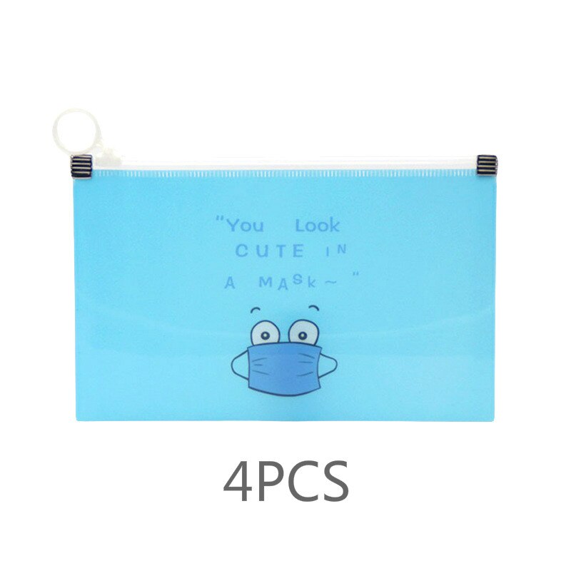 Bolsa para guardar Mascarillas a la , caja de almacenamiento portátil, a prueba de polvo, con tarjetero, 1/4/8 Uds.: Blue 4PCS