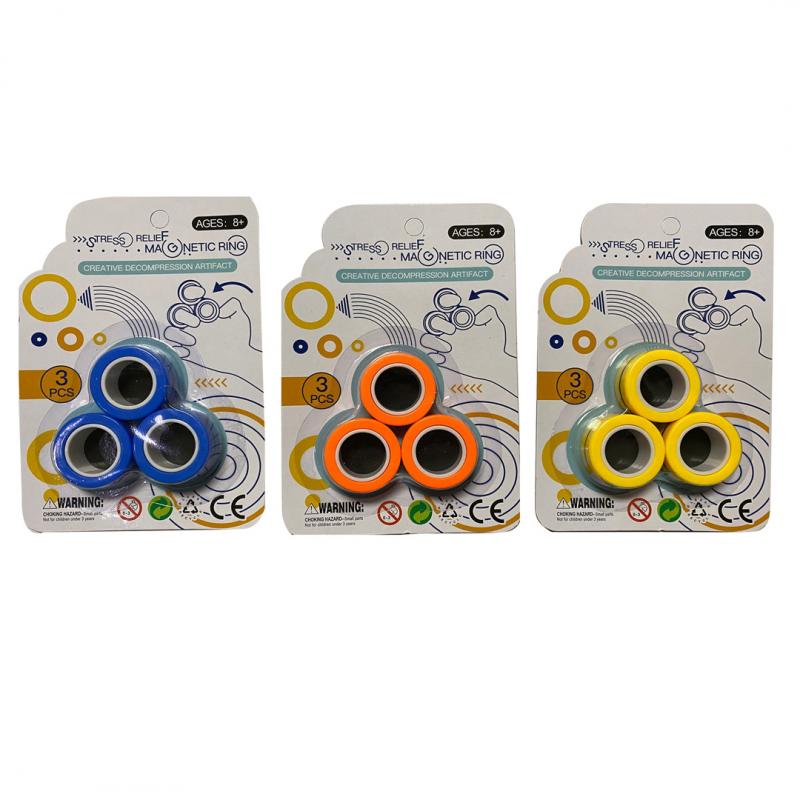 Dito Anello Magnetico Anello di colore Casuale di Decompressione per Alleviare Lo fatica Sollievo Autismo L'ansia del Giocattolo di Trasporto libero