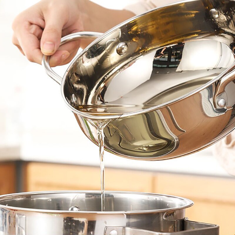 1 pz in acciaio inox coppa dell'olio termometro per uso domestico con coperchio Tempura friggitrice ad olio piccola padella per patatine fritte a risparmio energetico