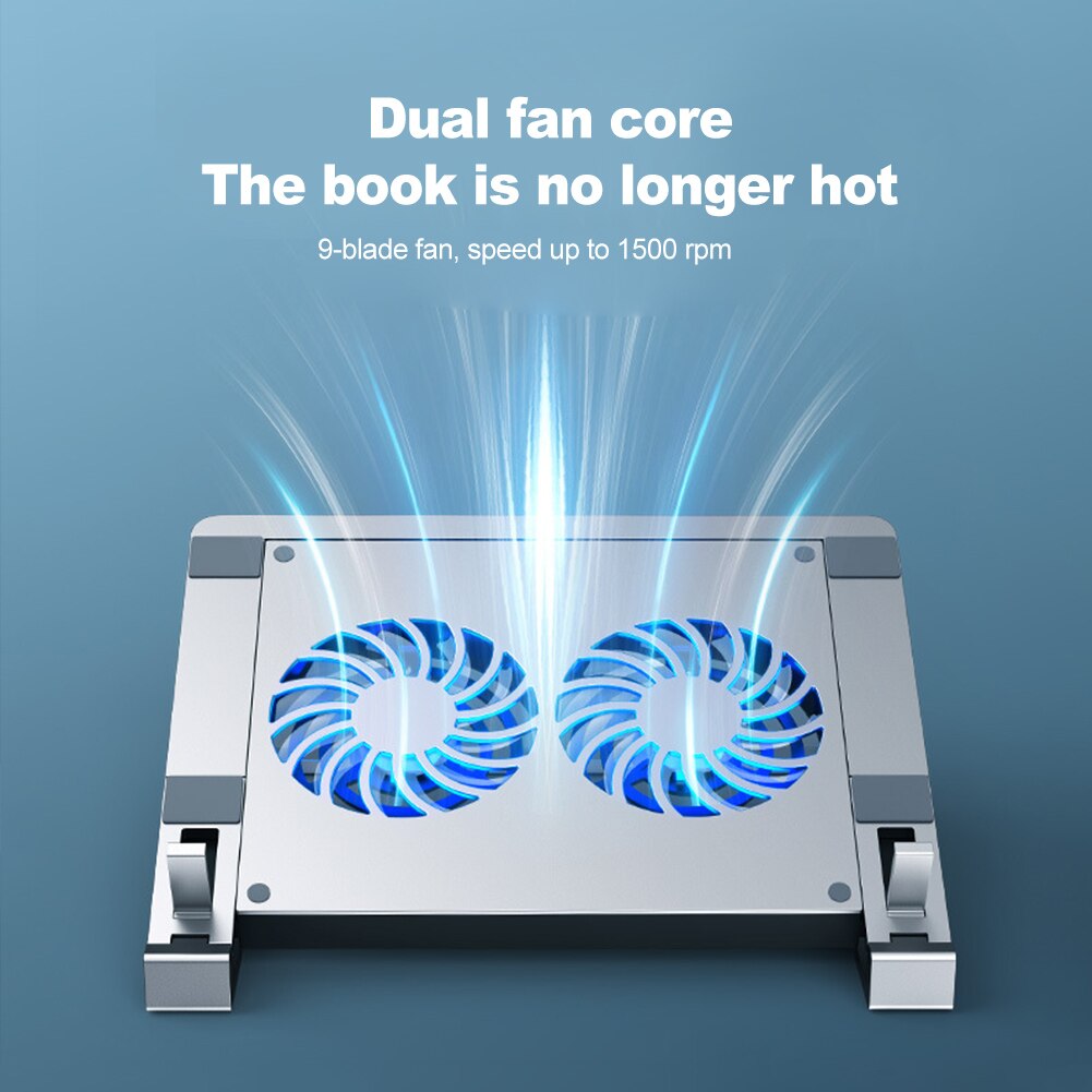 Rutschfester, höhenverstellbarer und stabiler laptopständer aus kratzfester aluminiumlegierung für den mobilen einsatz mit kühlventilator