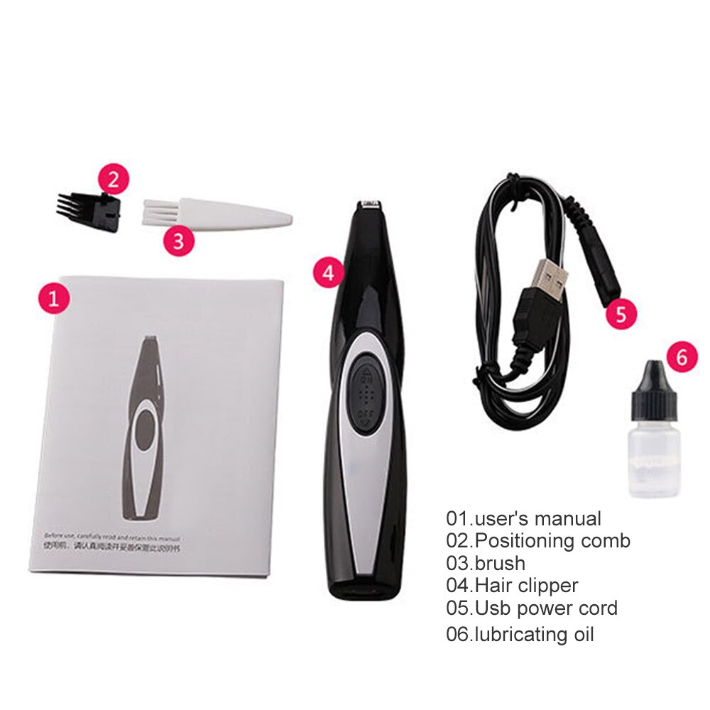 Rechargeable Low-noise Cat Dog Hair Trimmer Electrical Pet Hair Clipper Remover Cutter Grooming Pets Dog Hair Cut