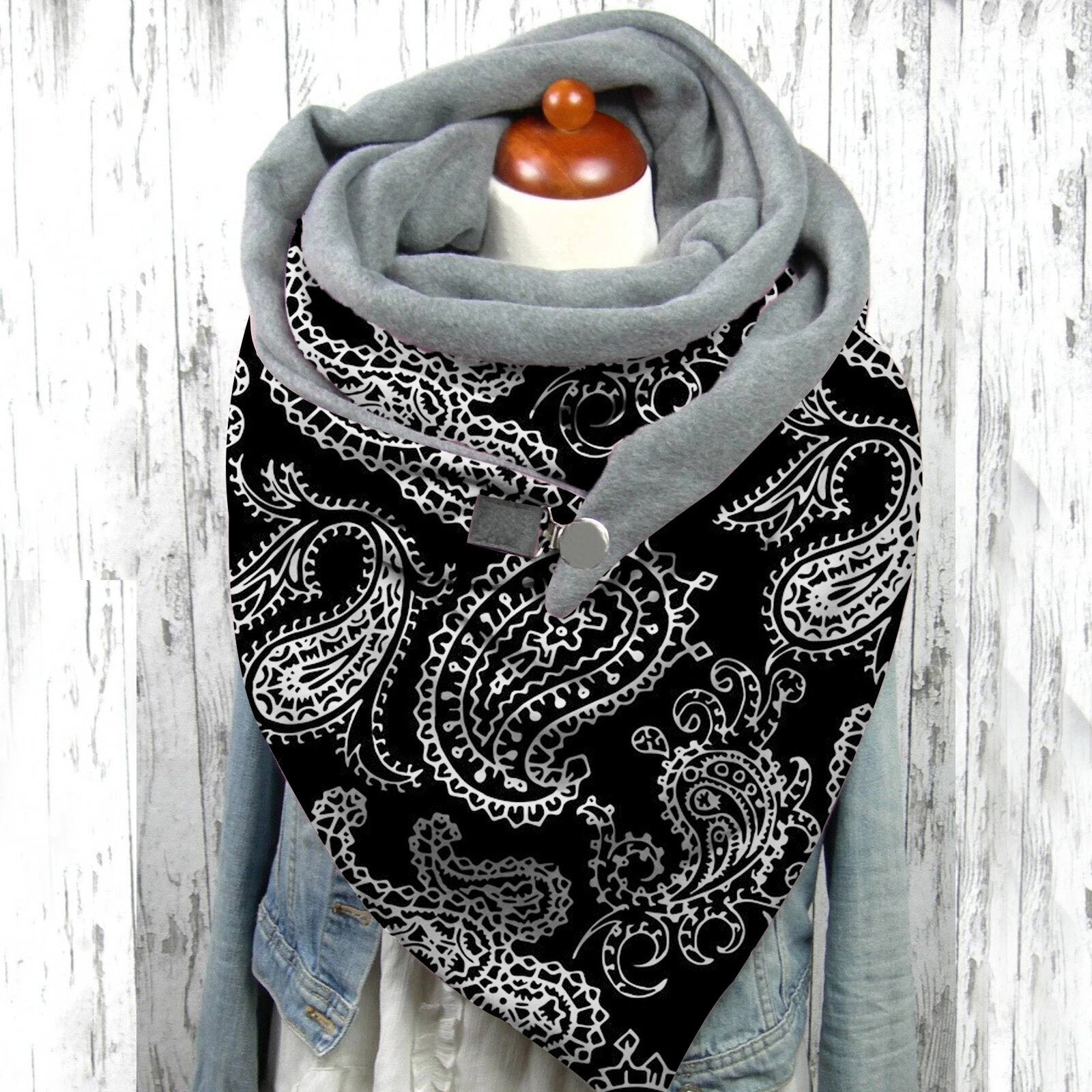 4#  winter dames multifunctionele sjaals kerst print knoop zachte wikkel casual warme sjaals sjaals knoop zachte wikkel sjaals: B