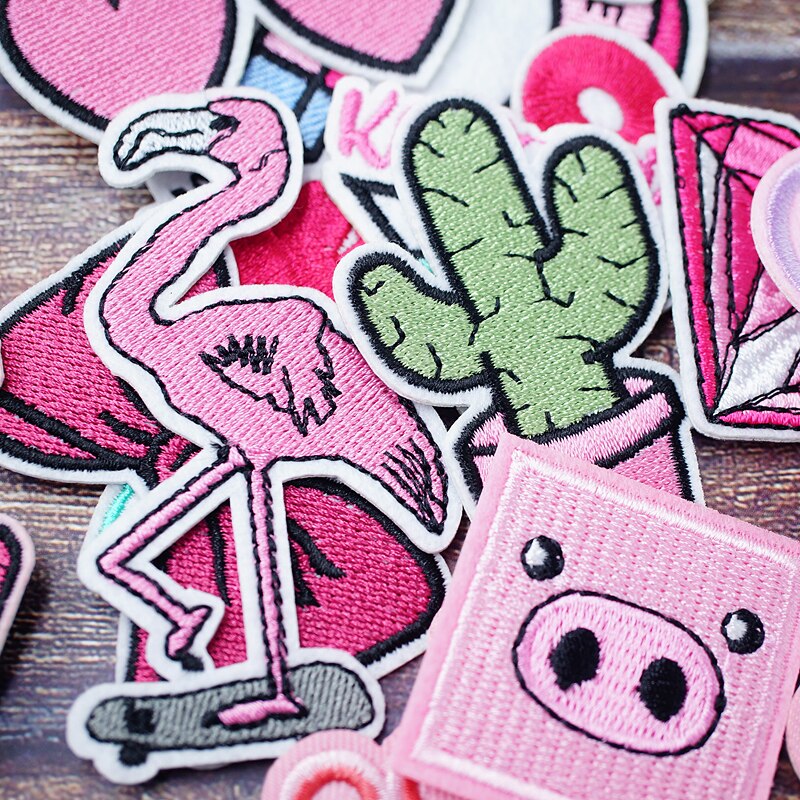 Patchs brodés HELLO HEART Cactus pour T-Shirt, autocollants pour vêtements et Jeans, Badges, BOOM, fille folle