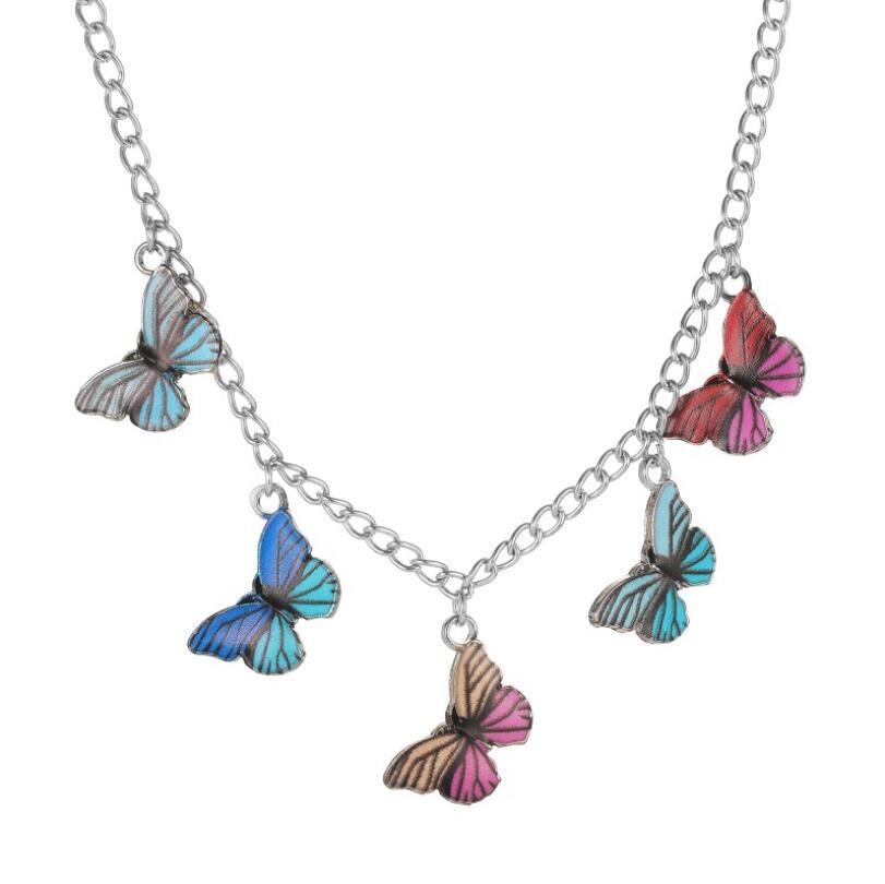Shiny Erklärung Big Schmetterling Anhänger Halskette Strass Kette für Frauen Bling Weihnachten Schmuck Kristall Halsband Halskette: HDXL037