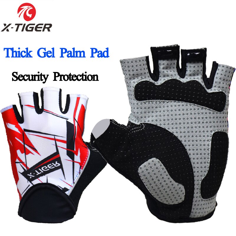 X-tiger fiets handschoenen, halve vinger fiets handschoenen, schokbestendig en ademend, mtb mountainbike handschoenen, heren sport fietskleding