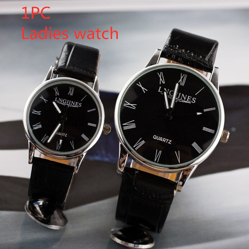 1 Pcs Stylish Waterproof Couple Quartz Watch Leather Strap Sports Watch Convenient Couple Watch With box: 04