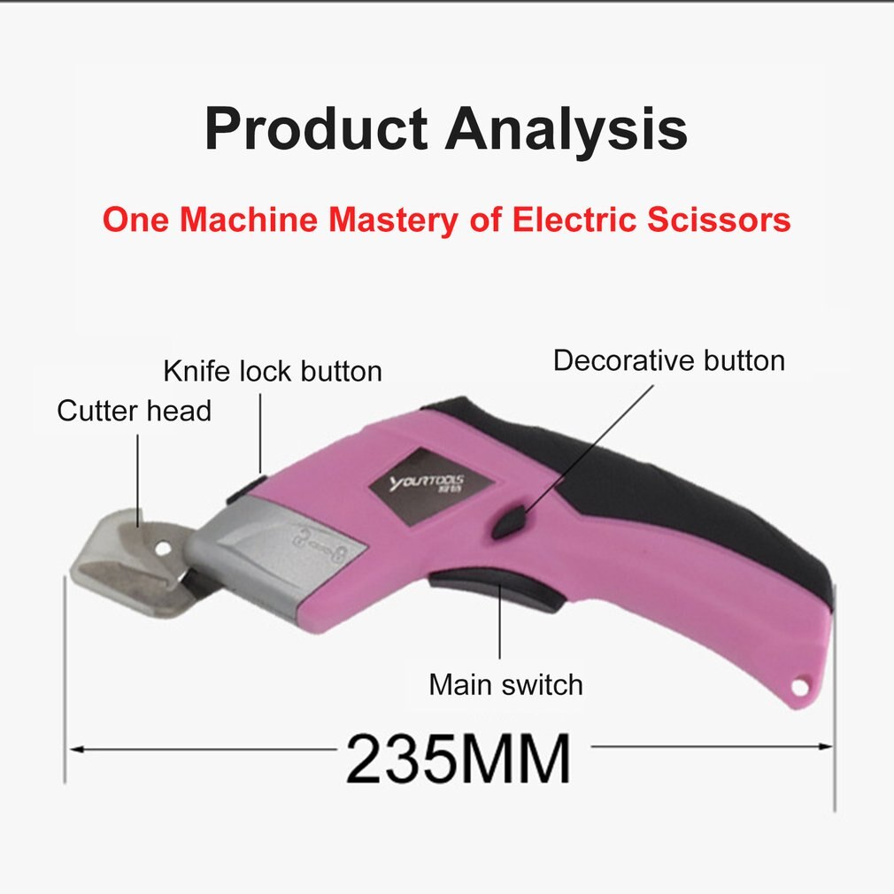 8000RPM Electric Fabric Scissors Box Cutter USB Cordless Shears Cutting Tool for Crafts Sewing Cardboard Scrapbooking CS4001