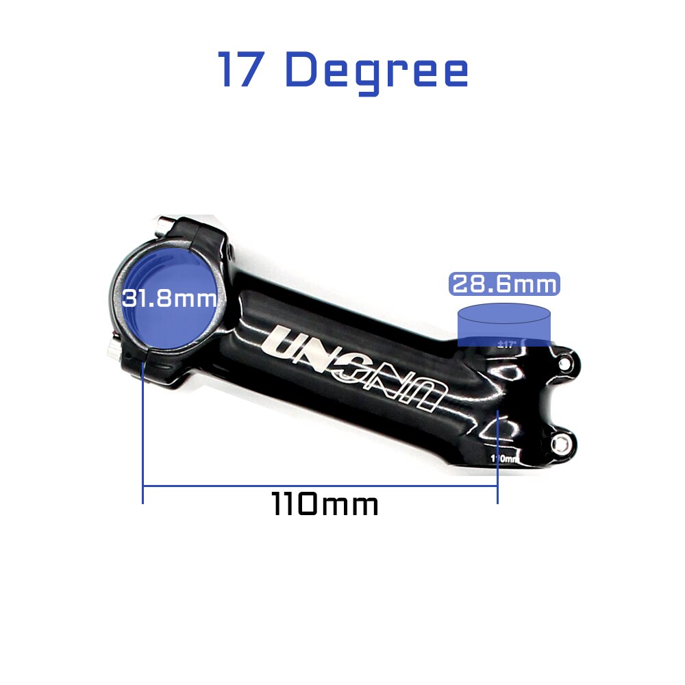 UNO Stem 7 Degree Bicycle Stem Road 17 Degree Ultralight Stem MTB 31.8mm Bicycle Handlebar Stem 35 Degree 60-130mm Kalloy Stem: 110mm 17 degree