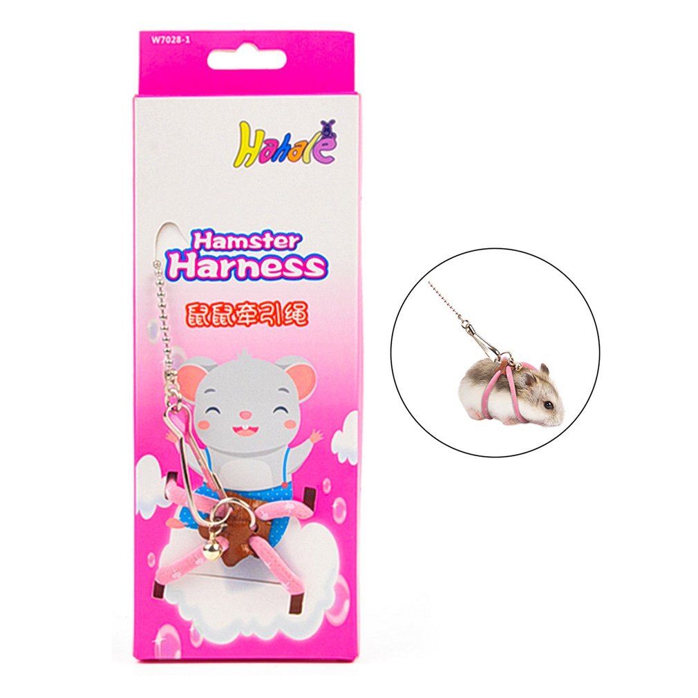 Arnés ajustable para hámster, collares para mascotas, hámster, gerbido, conejillo de indias, cuerda de tracción antimordedura, Collar de correa
