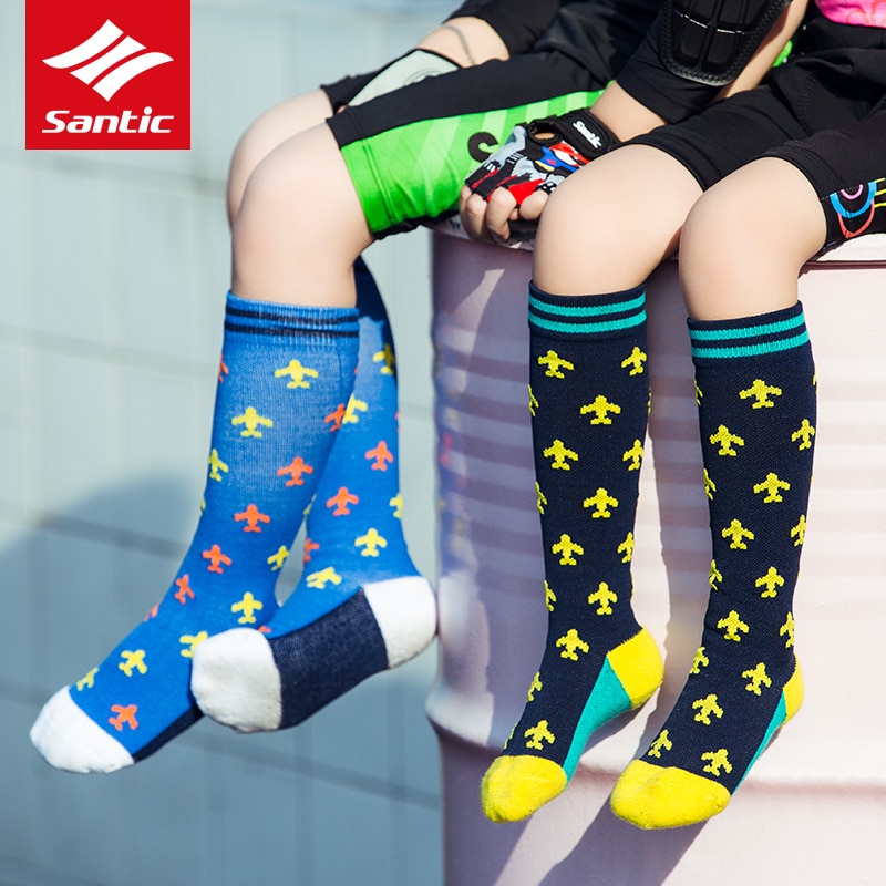 Santic Profrssional niños Balance Bike medias transpirables encantadores calcetines de ciclismo niños niñas calcetines de seguridad deporte 4 colores