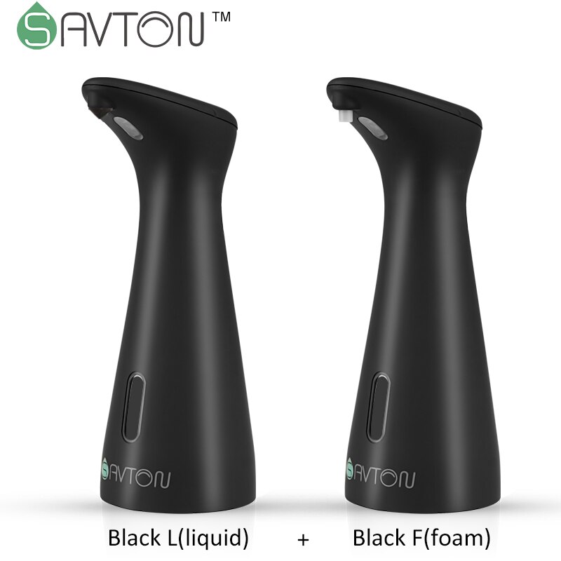 Savton Intelligente Automatische Zeepdispenser Inductie Kinderen Hand Wasmachine Voor Keuken Badkamer Slimme Dispenser: Black L  Black F