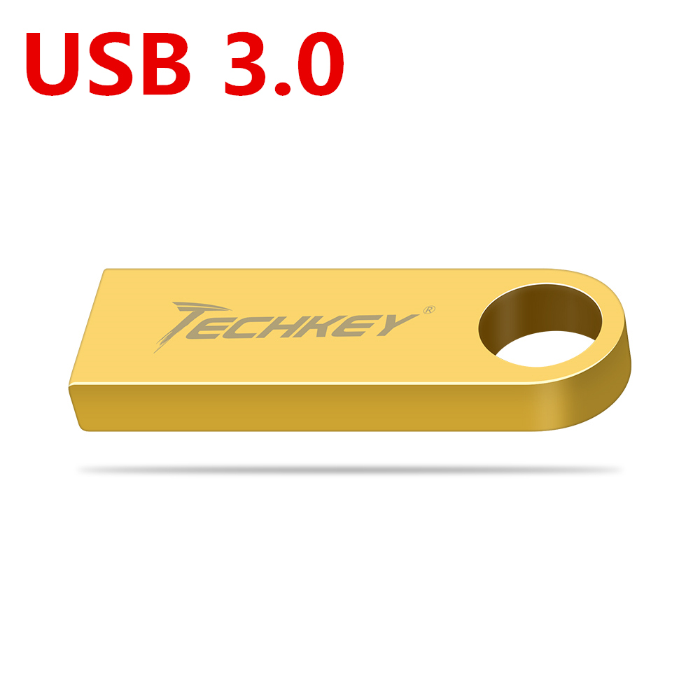 TECHKEY usb flash drive 3.0 64GB memory 3.0 128GB drive 3.0 32GB pendrive usb 3.0 key 16GB флешка waterproof usb stick 3.0: Yellow / 8 GB