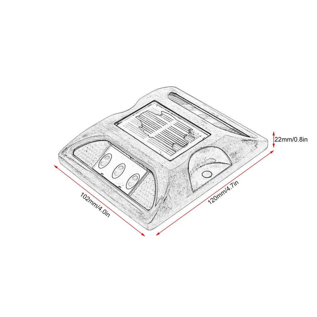 Aluminiumlegering zonne-spikelampen led-highlight spikelamp hoge weerstand waterdichte straatverlichting rood/geel/wit/groen/blauw