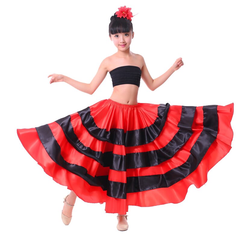 Neue freundlicher Flamenco Tanzkleid Mädchen Flamenco Kleider Spanisch Paso Doble tanzen Kostüm Für Mädchen Samba Gesellschaftskleider
