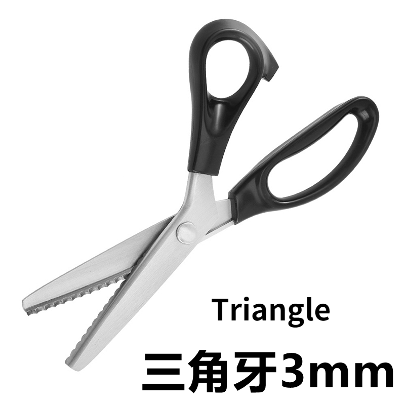 Zig Zag-Tijeras de sastre de acero inoxidable, herramienta de costura de cuero y tela, para costura: Triangle 3mm