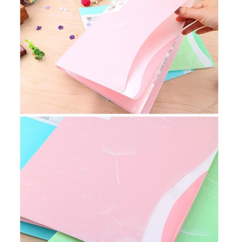 1Pc A4 Display Boek 20/30/40/60 Pagina Transparante Insert Map Document Opbergtas Voor Bank Campus bestand Kantoor Werkplek Familie