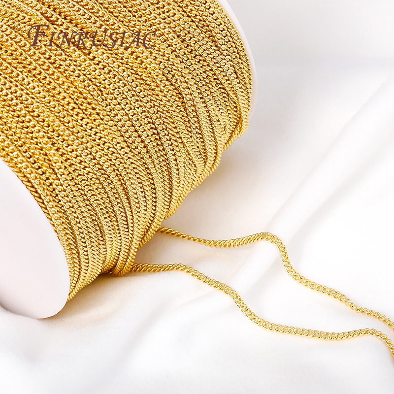 Metallkjeder i bulk , 18k gullbelagte 2.7mm -leddskjeder til diy-halskjede, håndlagde smykkefremstillingsfunn, tilbehør