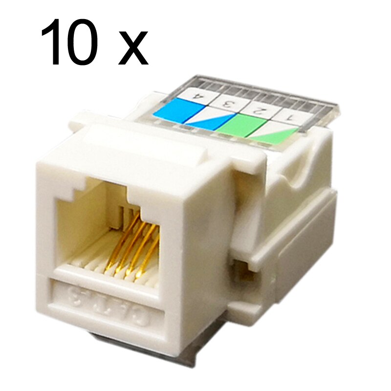 10 Units -Keystone Plug Wall Jack,RJ11 Voice Module,Cat3 Telephone Module Keystone Jack