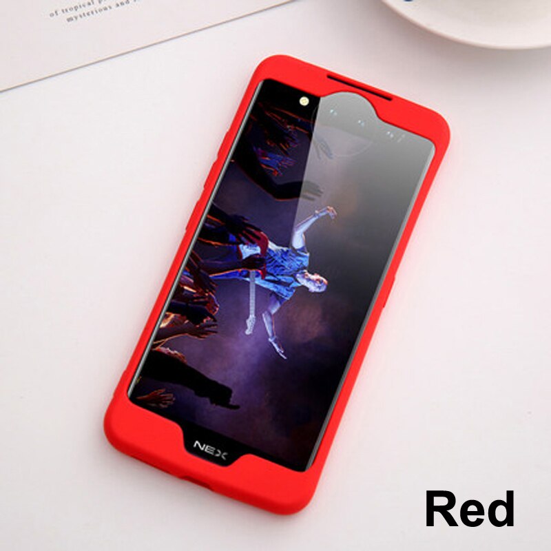 NEX2 natural silicone Case for Vivo NEX 2 Case 6.39'' Anti-shock Contrast Back Cover 2-Screen for VIVO Nex 2 Nex2 Cover: Red