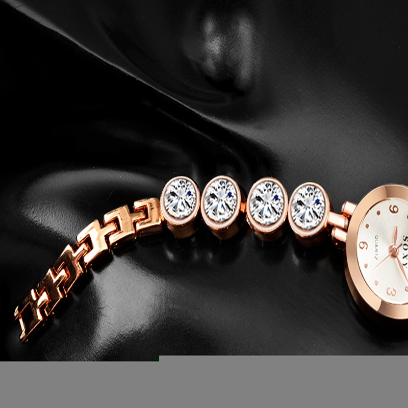 Dameshorloge roségoud quartzhorloge damesklok luxe merk roestvrijstalen armbandhorloges damesjurk kristal polshorloges