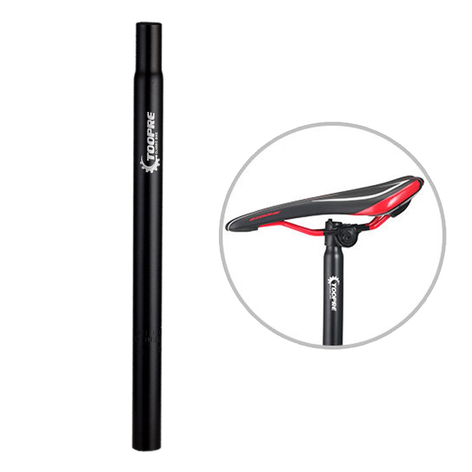 Rigid Bike Seatpost Aluminum Alloy Micro Adjust Bicycle Seat Post Rod Parts: white