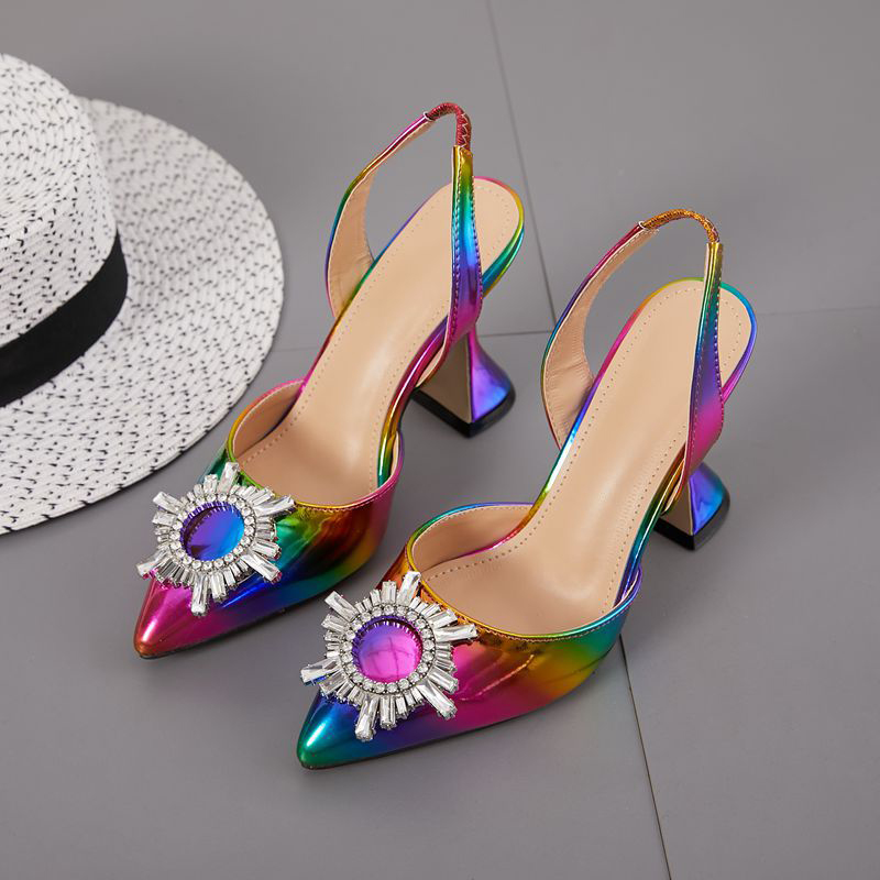 WOkismD Kitten Hakken voor Vrouwen Slingback Pumps Metalen