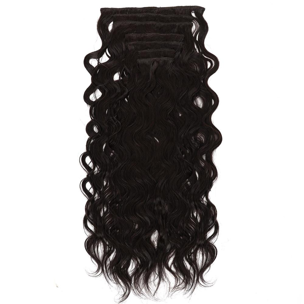 Synthetic Clip Hair Extension Natural Wave Hair Piece Natural Hair Clip Ins Black Brown And Blond For Women By BOOMING HAIR