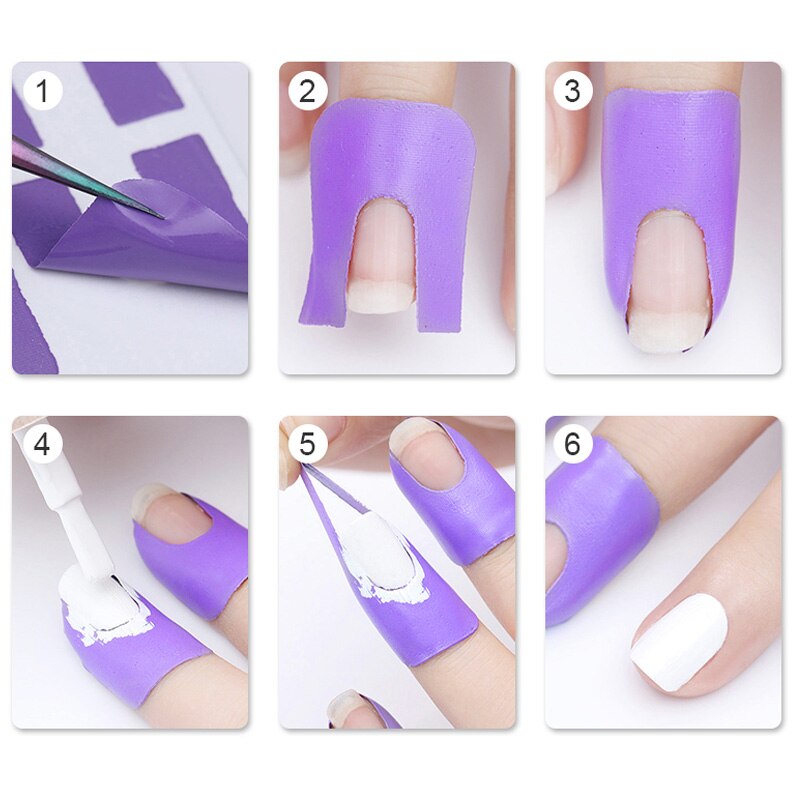 U-Vorm Nail Form Guide Sticker Strippen Tape Anti-Splash Bescherming Nagels Vingerafdruk Stickers Vinger Huid Bescherming