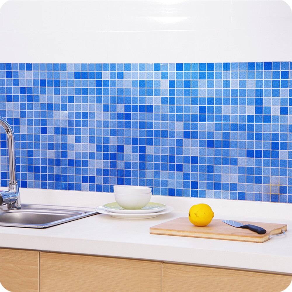 Selvklæbende enkelt moderne badeværelset toilet vandtæt selvklæbende klistermærker mosaik fliser tapet køkken