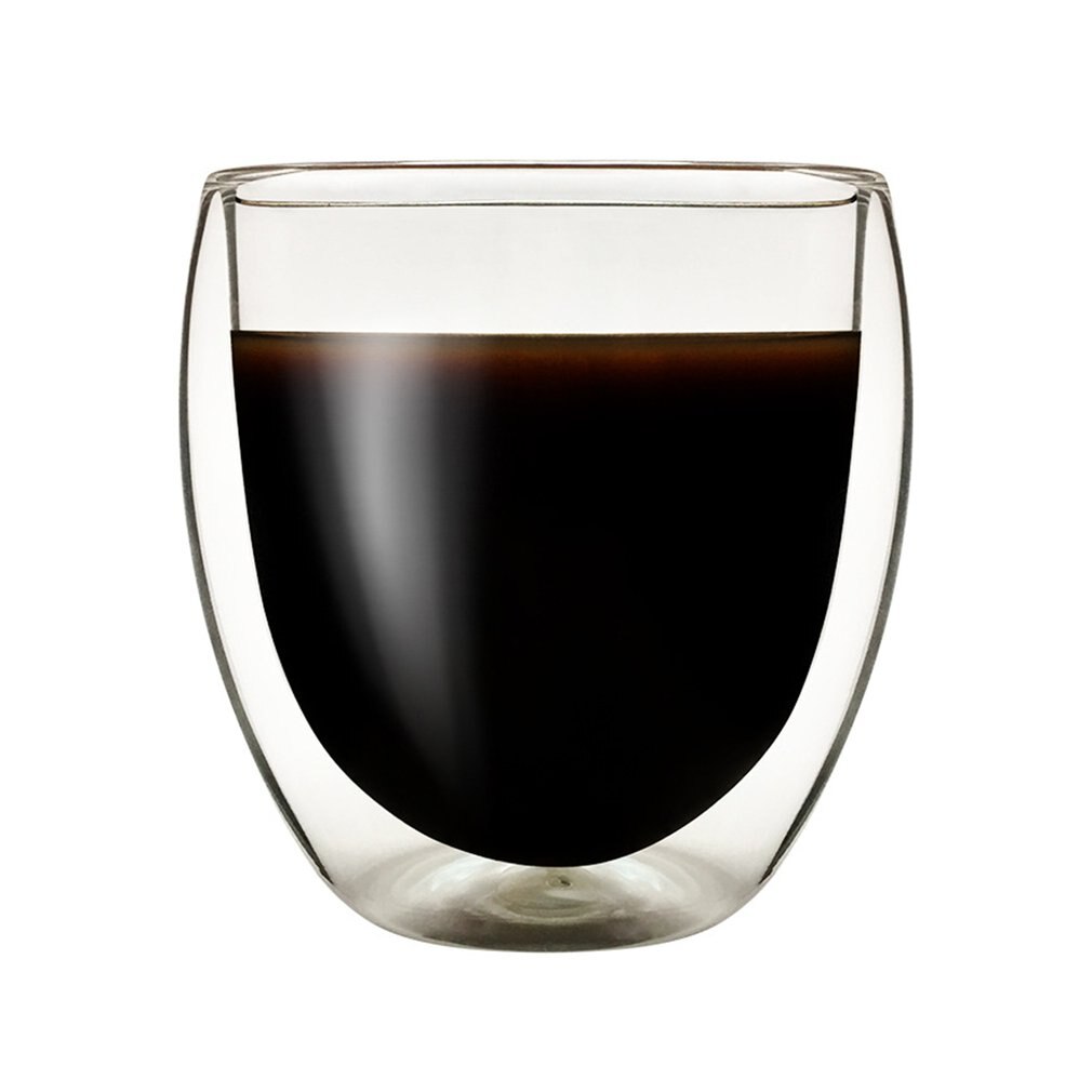 250ML Heat Resistant Double Wall Glass Cup Tea Drink Cup Handmade Insulated Clear Glass Transparent Egg Shape Water Glass