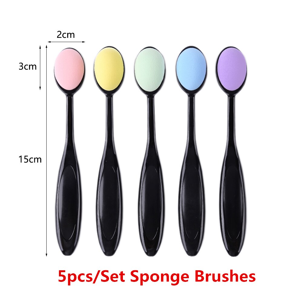 5pcs/set Sponge Head Blending Brushes Set for Card Making Crafting Painting Brushes Flat Kit Blending Ink Hand Tools: Only Brushes