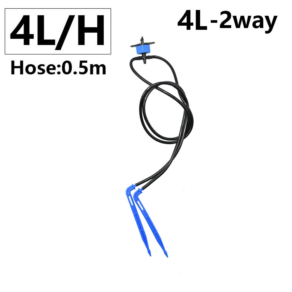 impostato di irrigazione a goccia con freccia curva in vaso per serra dispositivo di gocciolatore di compensazione della pressione muslimata 3/5mm connettore per tubo flessibile a 1/2/4 gareggiare: Viola
