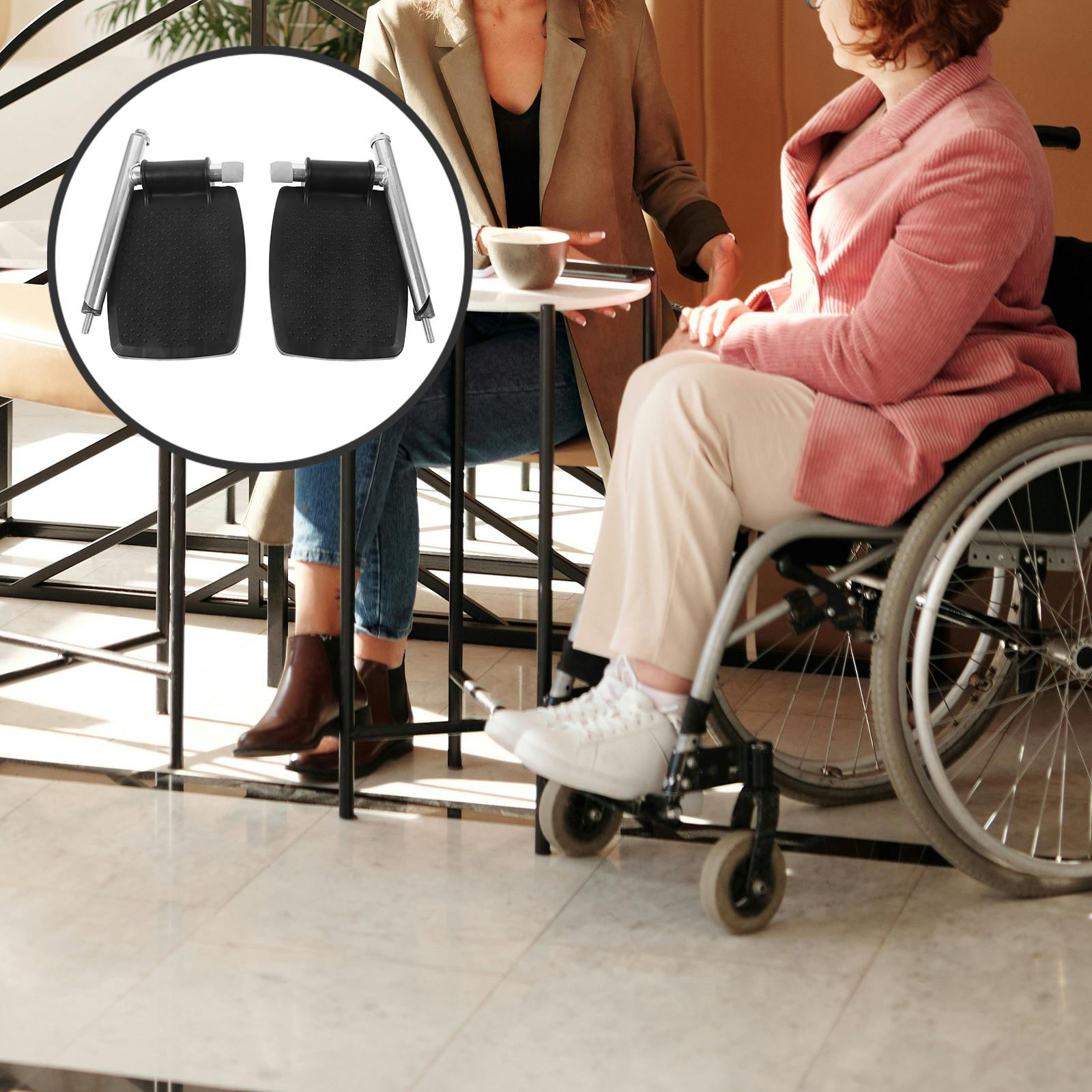 1 par de reposapiés para silla de ruedas, almohadilla para pierna de Pedal, reposapiés de repuesto para silla de ruedas, pieza Universal para silla de ruedas