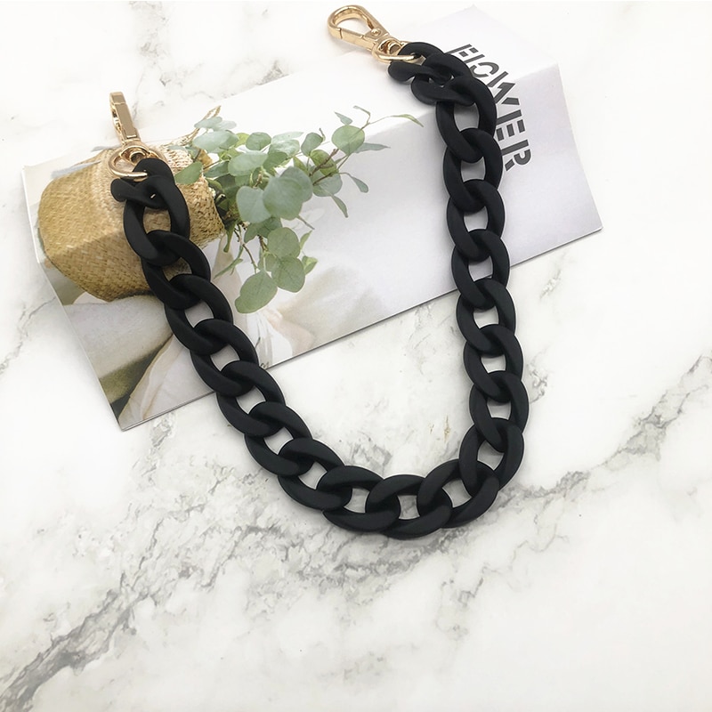 37-115 CM Frosted Alloy Fish Bone Plastic Chain Resin Chain Bag Strap for Handbags For Women Accessories Colorful Ladie